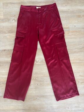 Elan Burgundy Satin Pants